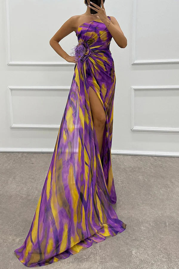 Sophia - Women's Off-Shoulder Slit Printed Maxi Dress - photo 10