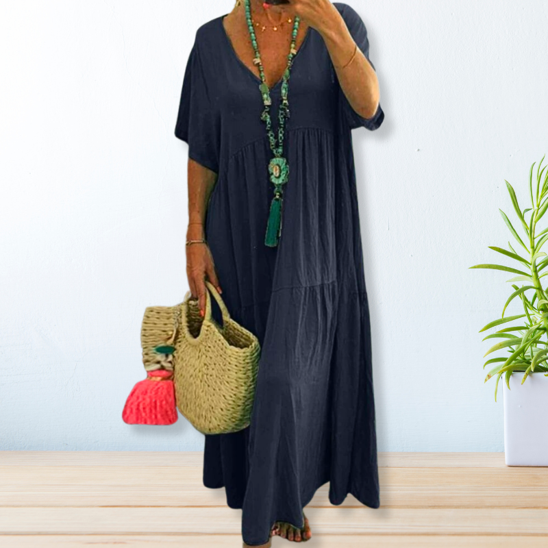 Jolaine - Women's Relaxed Fit Summer Maxi Dress (Plus Size Available)