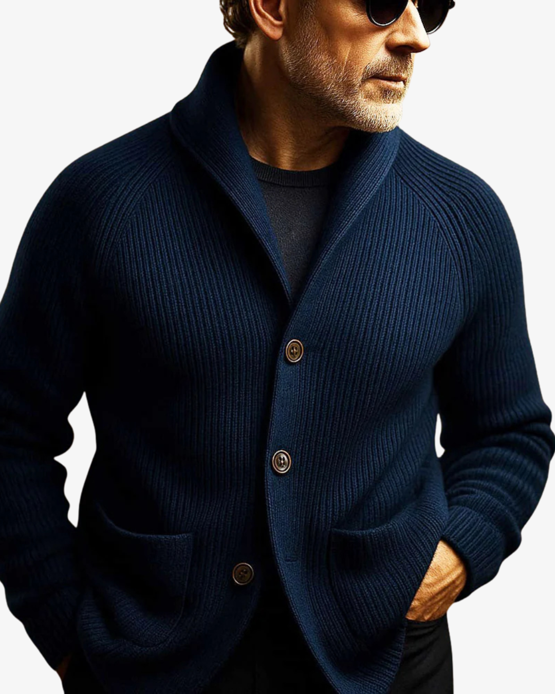 Cardigan en maille ajusté pour femme, boutonné sur le devant