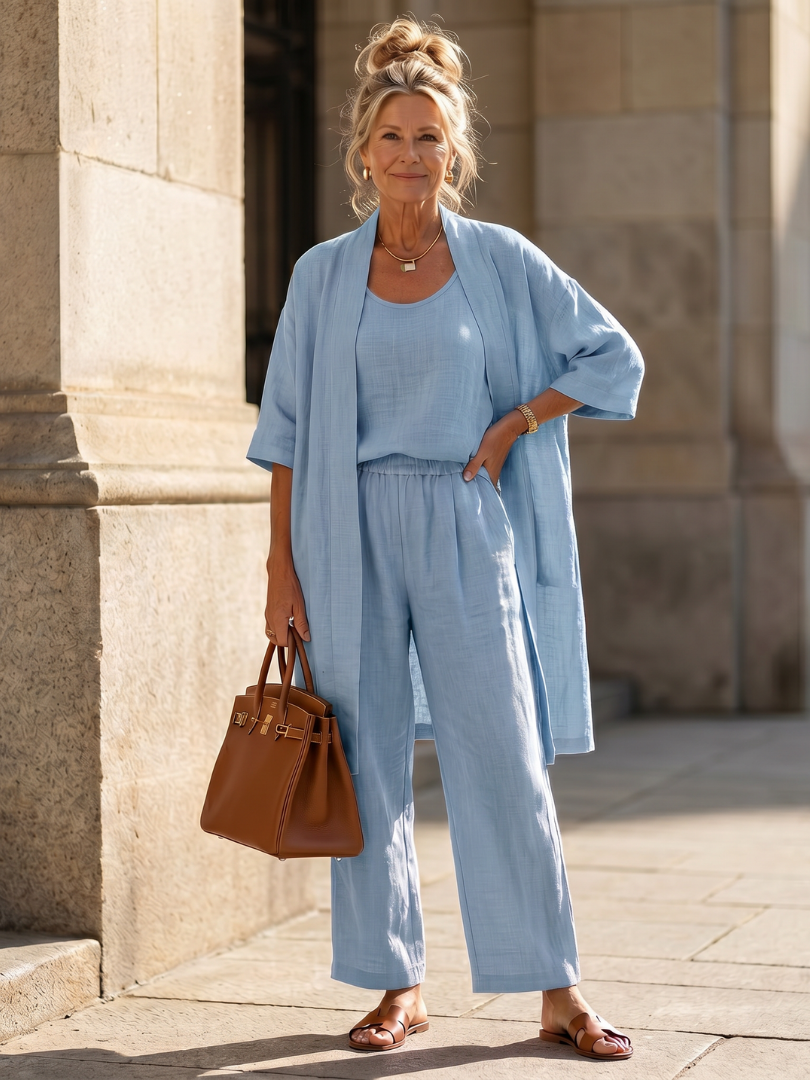 Shannon - Women's Three Piece Set with Long Cardigan