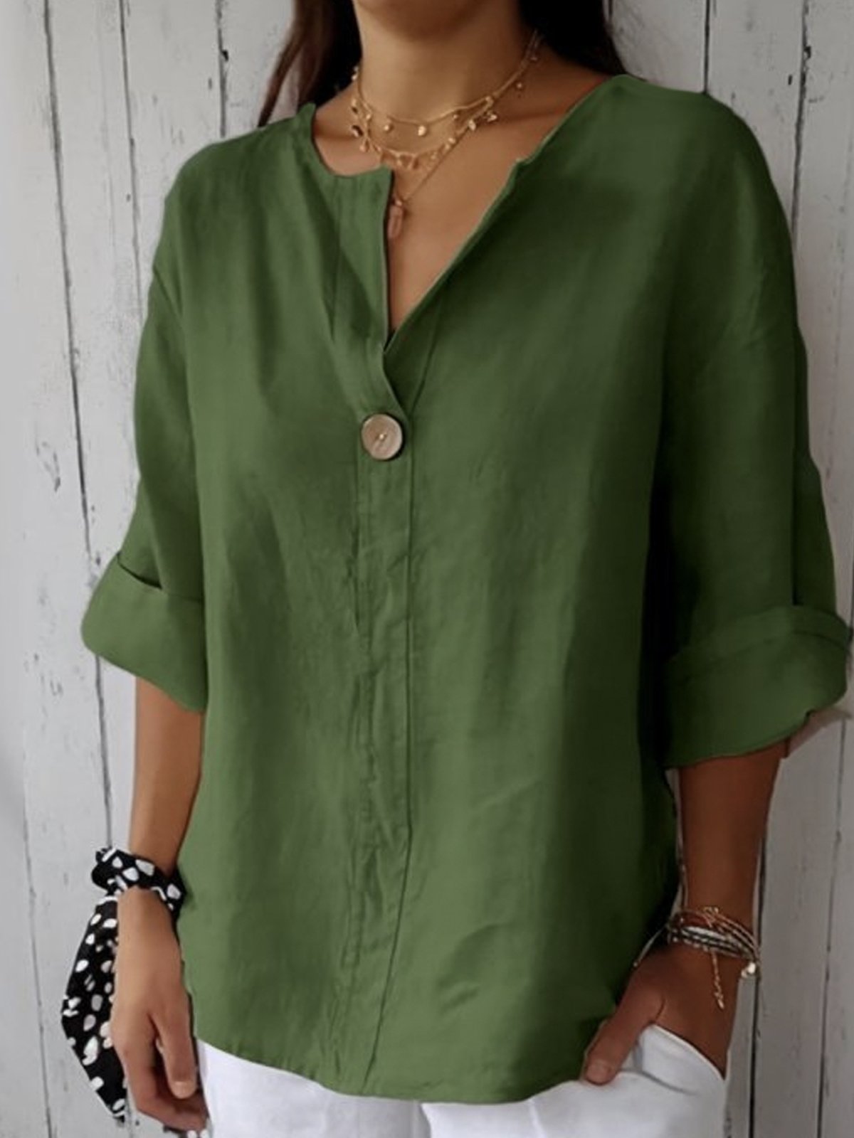 Aveline - Women's V-Neck Blouse (Plus Size Available) - photo 5