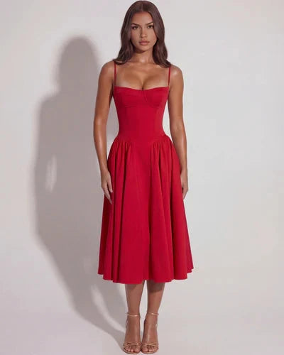 Francesca - Sweetheart Corset Midi Dress
