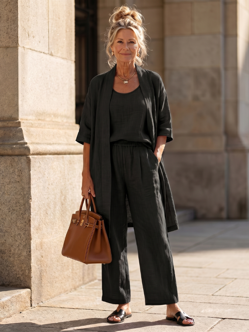 Shannon - Women's Three Piece Set with Long Cardigan