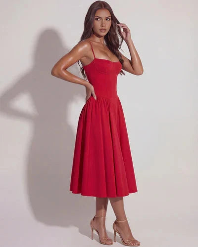 Francesca - Sweetheart Corset Midi Dress