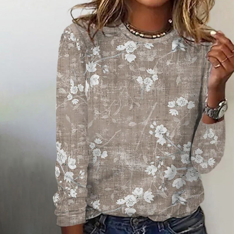 Jocelyn - Women's Floral Print Long-Sleeve Top