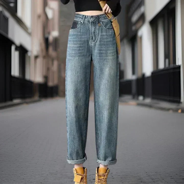 Astrid - Women's High-Waisted Straight-Leg Jeans