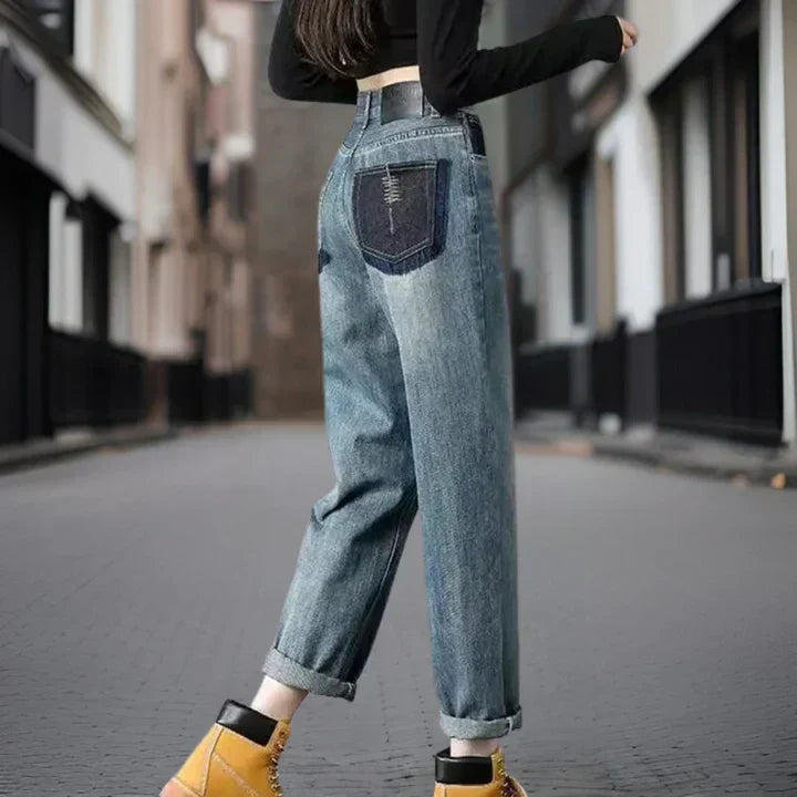 Astrid - Women's High-Waisted Straight-Leg Jeans