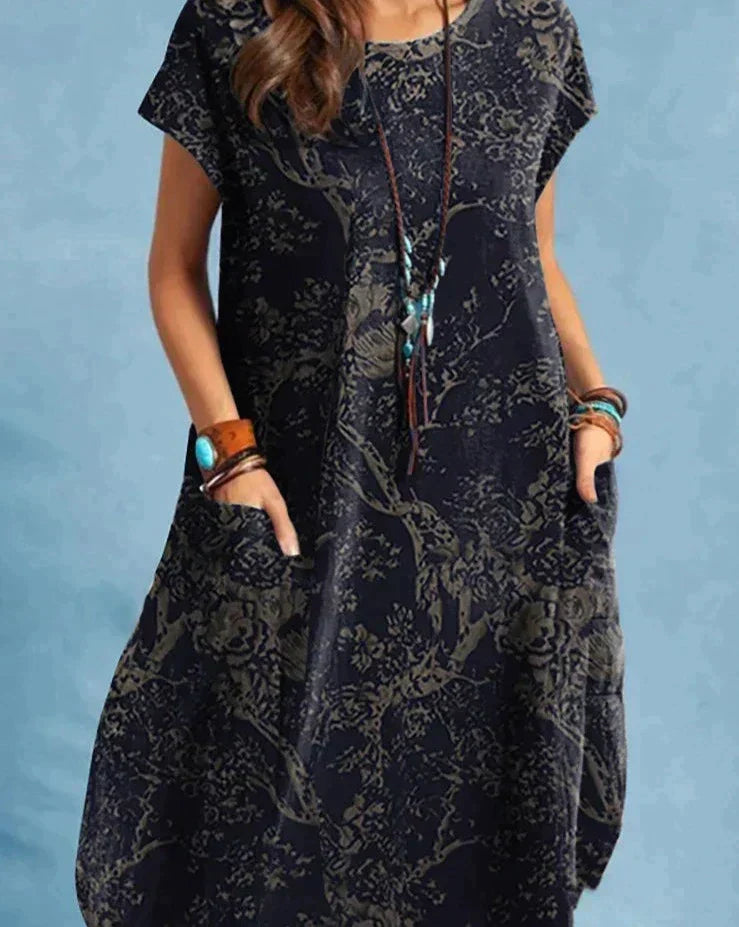 Hattie - Women's Vintage Midi Dress (Plus Size Available)