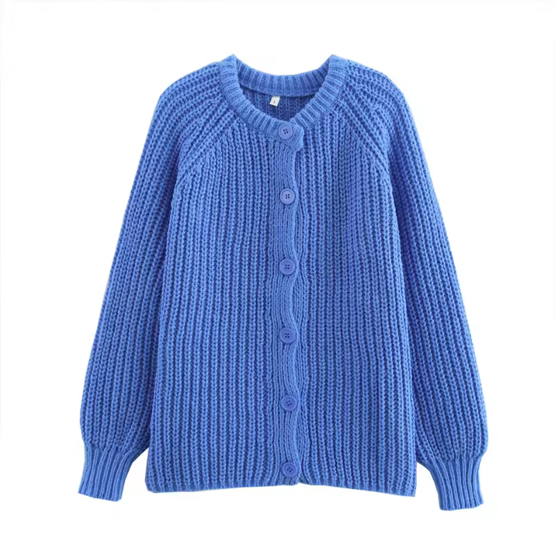 Kendal - Women's Blue Knit Cardigan for Effortless Style