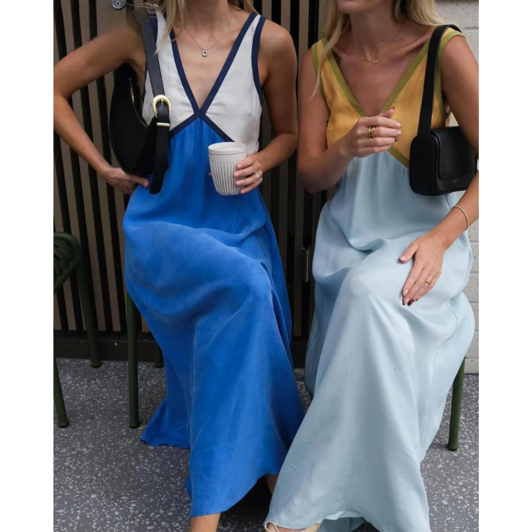 Ella - Women's Sleeveless Maxi Dress with V-Neck