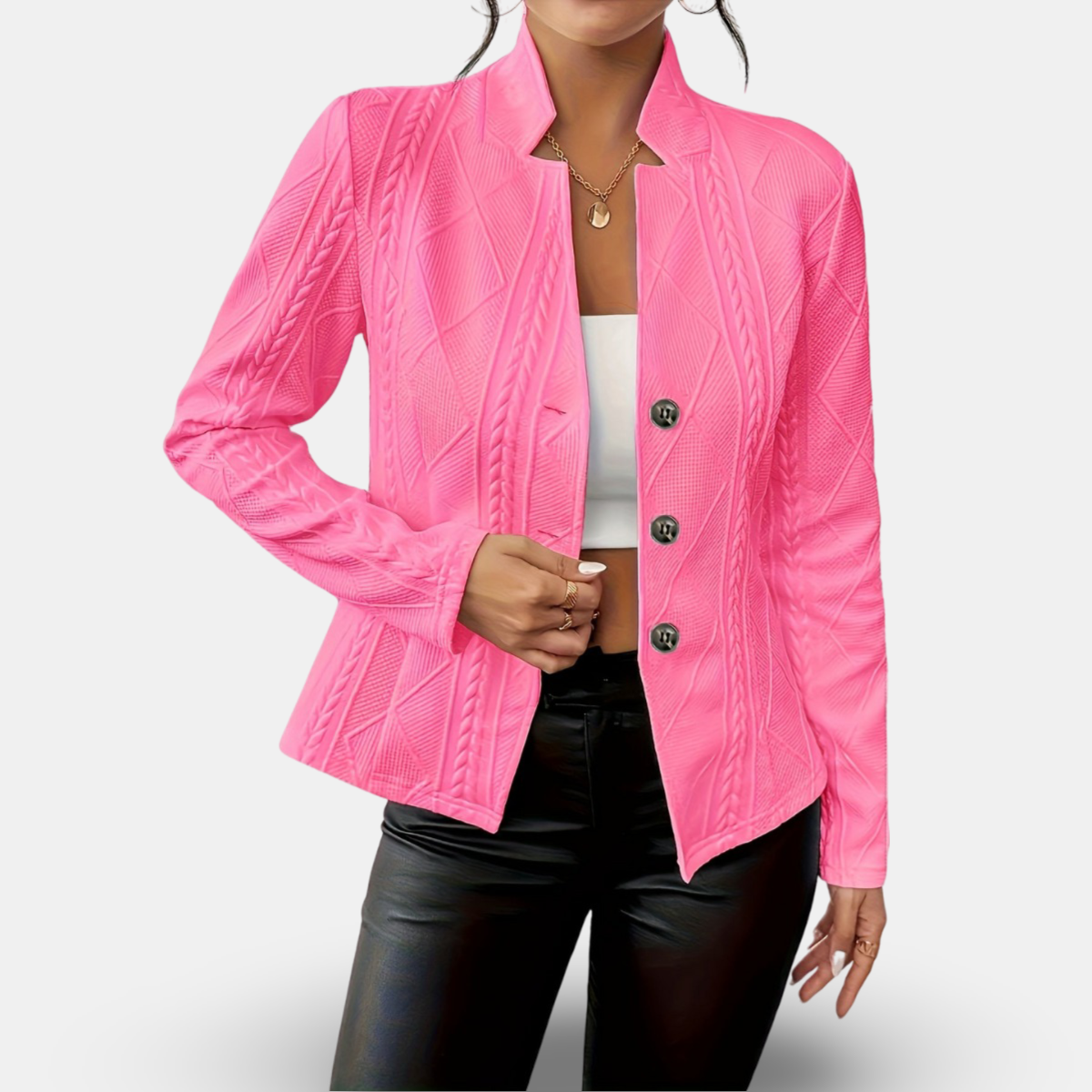 Clara - Women's Buttoned Blazer Jacket