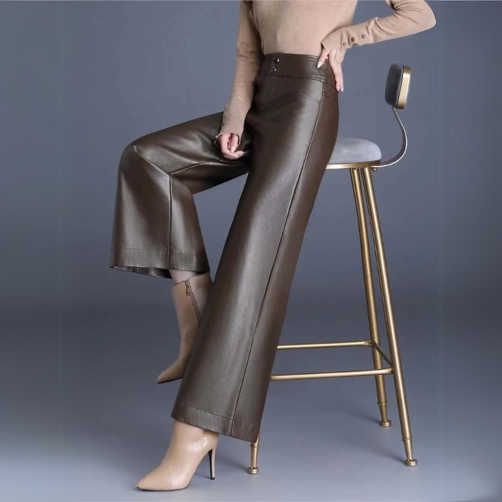 Layne - Women's Wide-Cut Leather Trousers