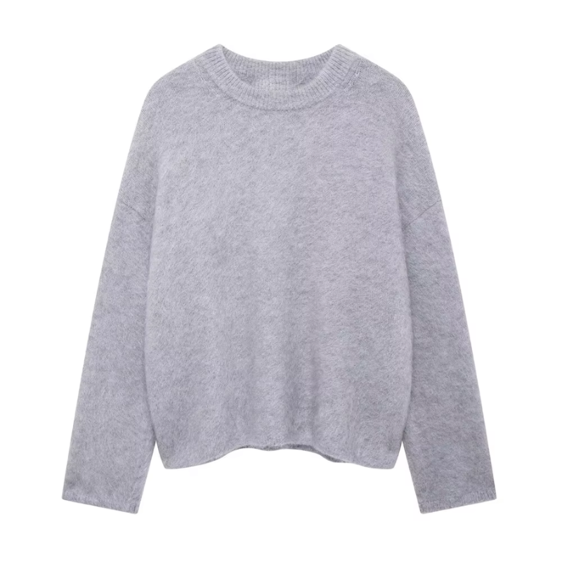 Esme - Women's Solid Sweater with Round Neck