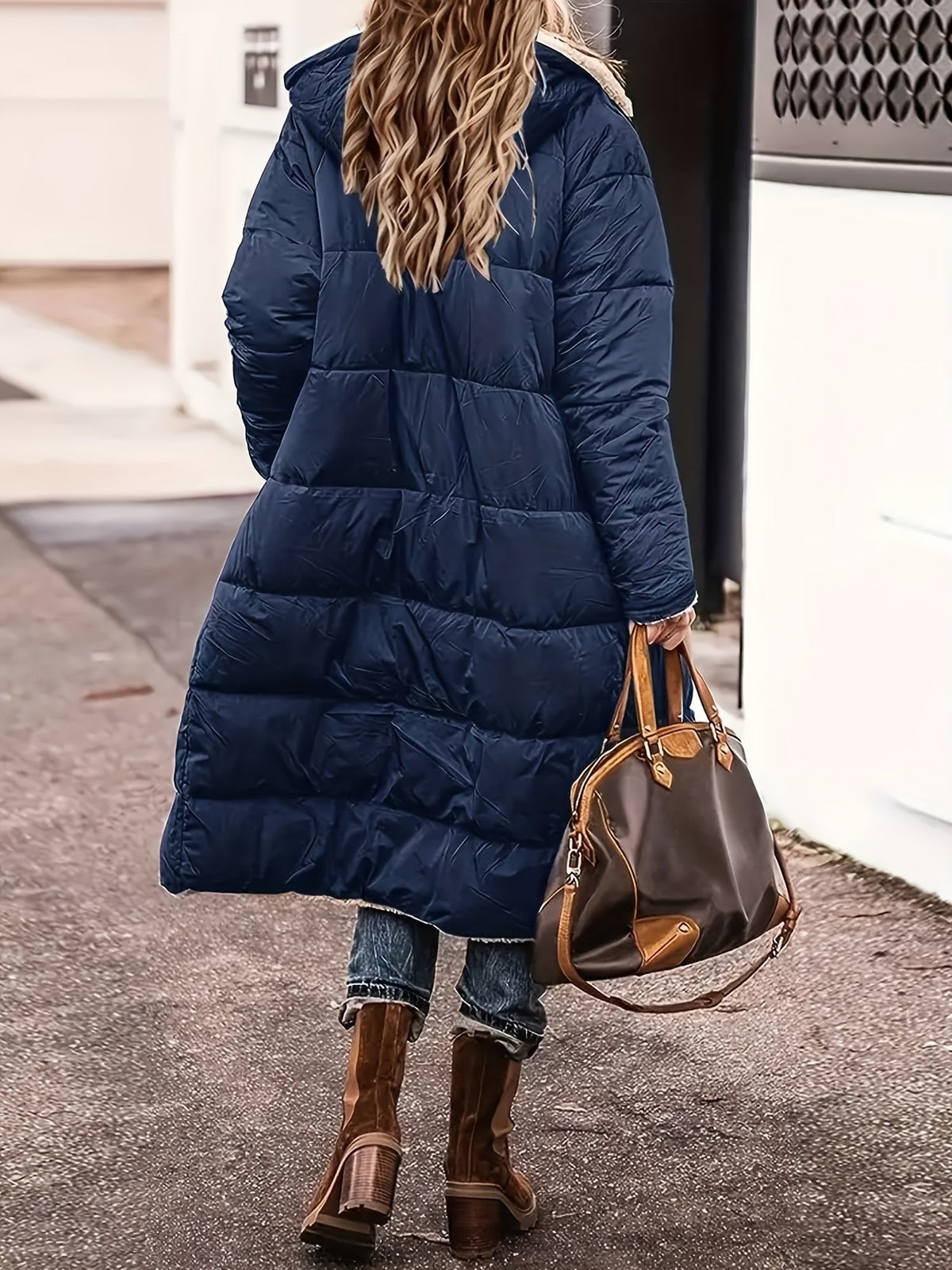 Women's Long Open Coat with Teddy Lining