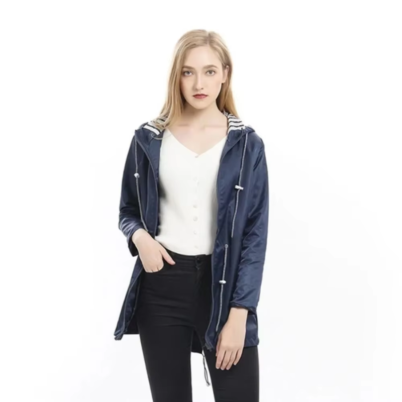 Yvonne - Imperméable à capuche pour femme, léger et coupe-vent