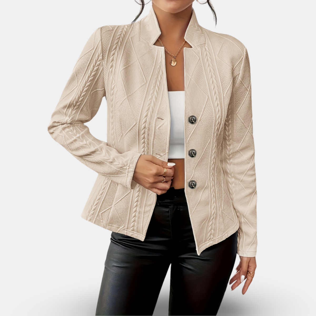 Clara - Women's Buttoned Blazer Jacket