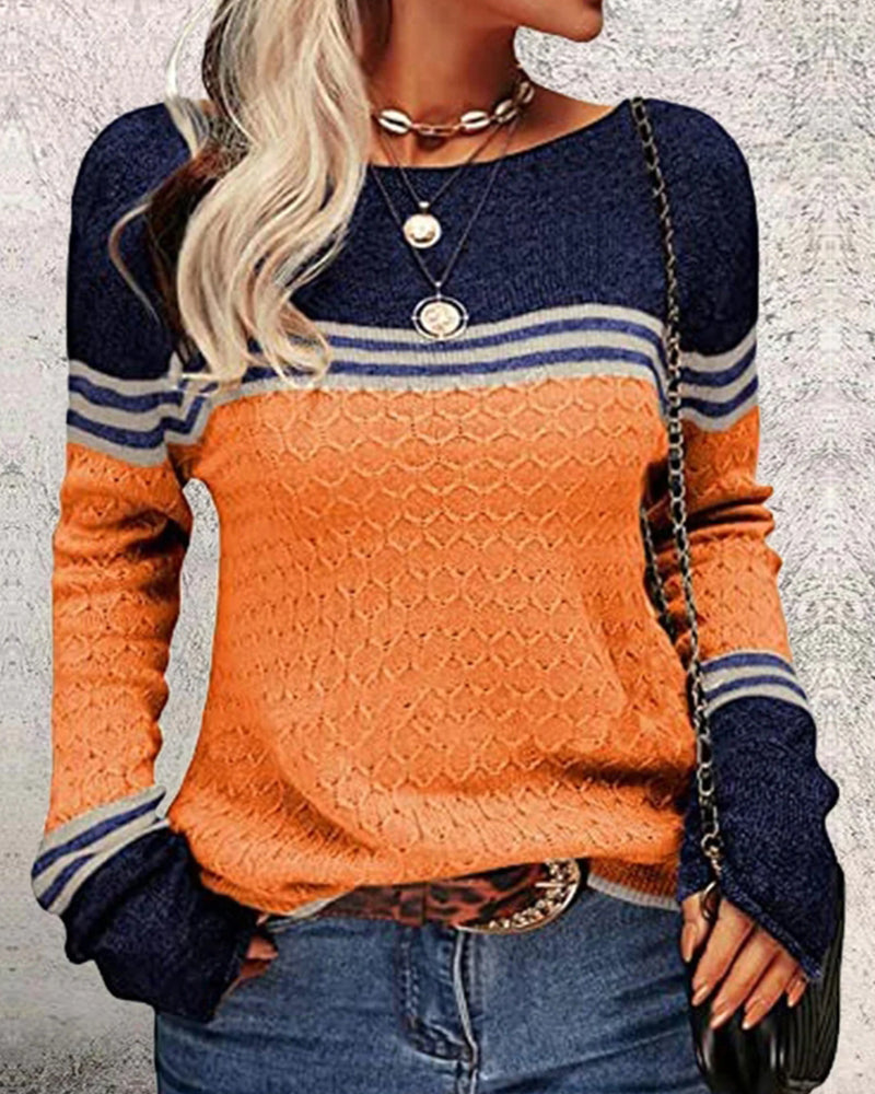 Calista - Women's Orange Sweater Modern Style for Winter