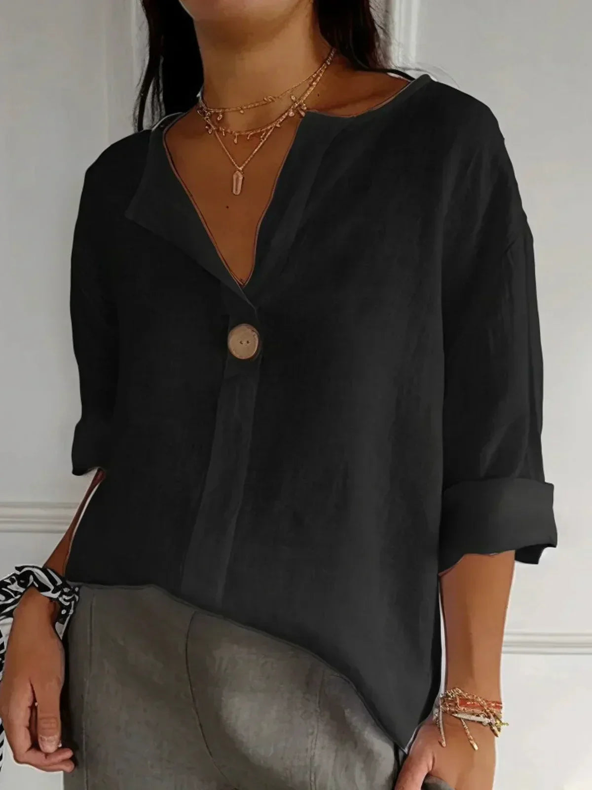 Aveline - Women's V-Neck Blouse (Plus Size Available) - photo 3