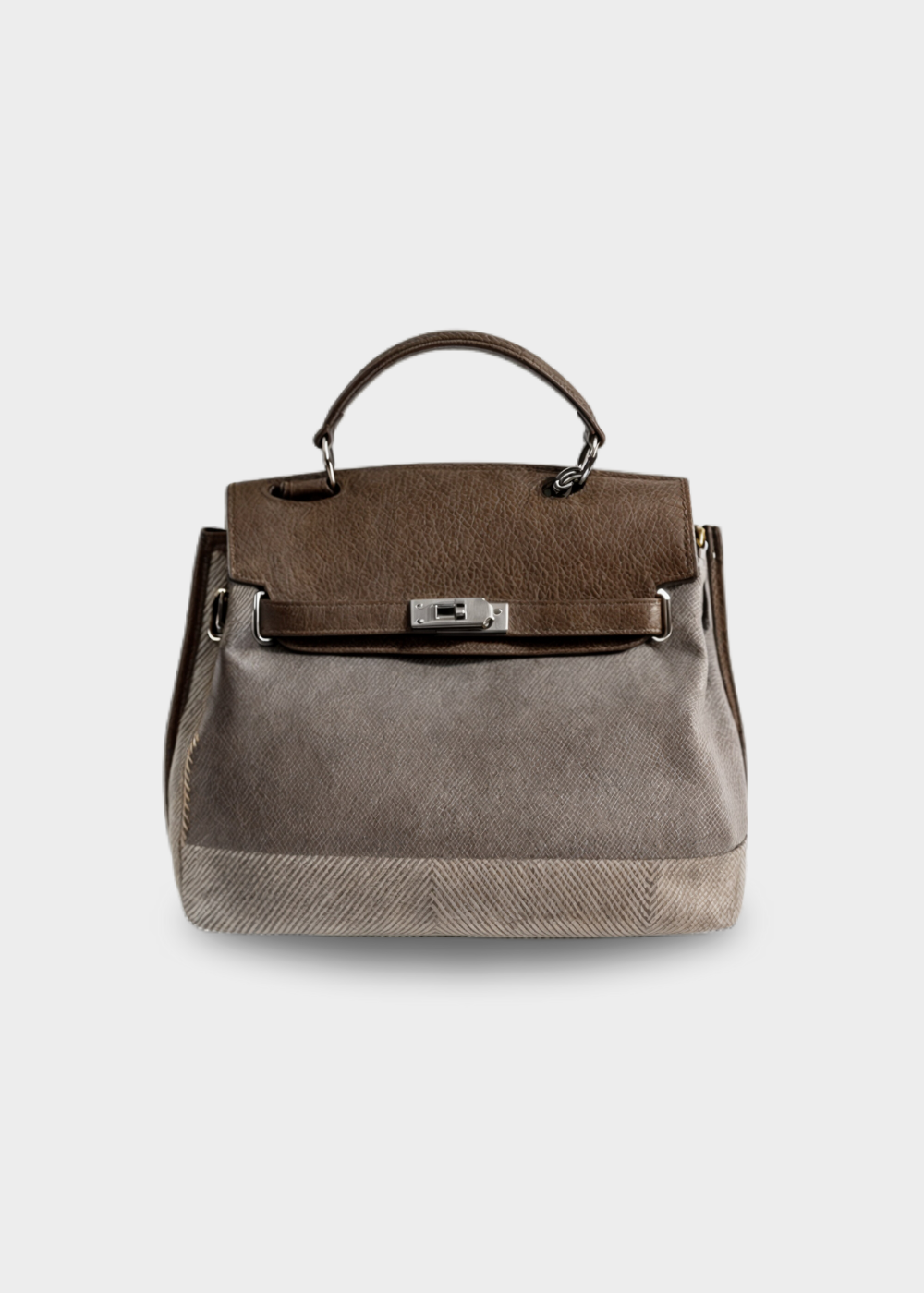 Emilia - Women's Cowhide Canvas Bag - photo 3