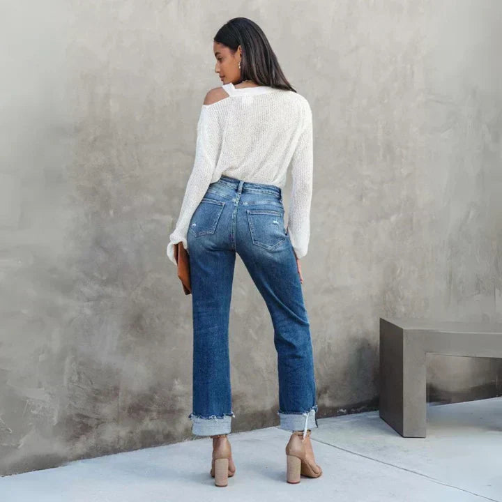 Hazel - Women's High-Waisted Jeans