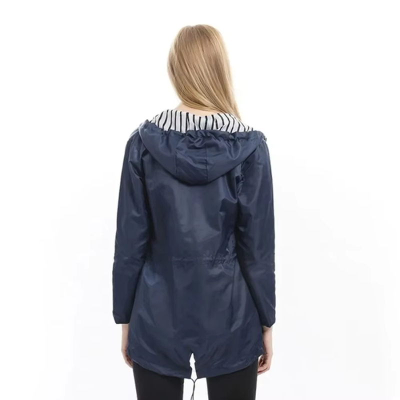 Yvonne - Imperméable à capuche pour femme, léger et coupe-vent