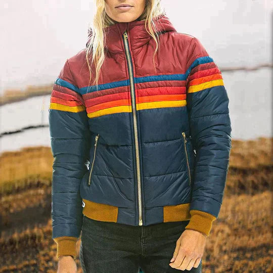 Yvonne - Women's Retro Parka with Faux Fur Hood Stylish and Warm