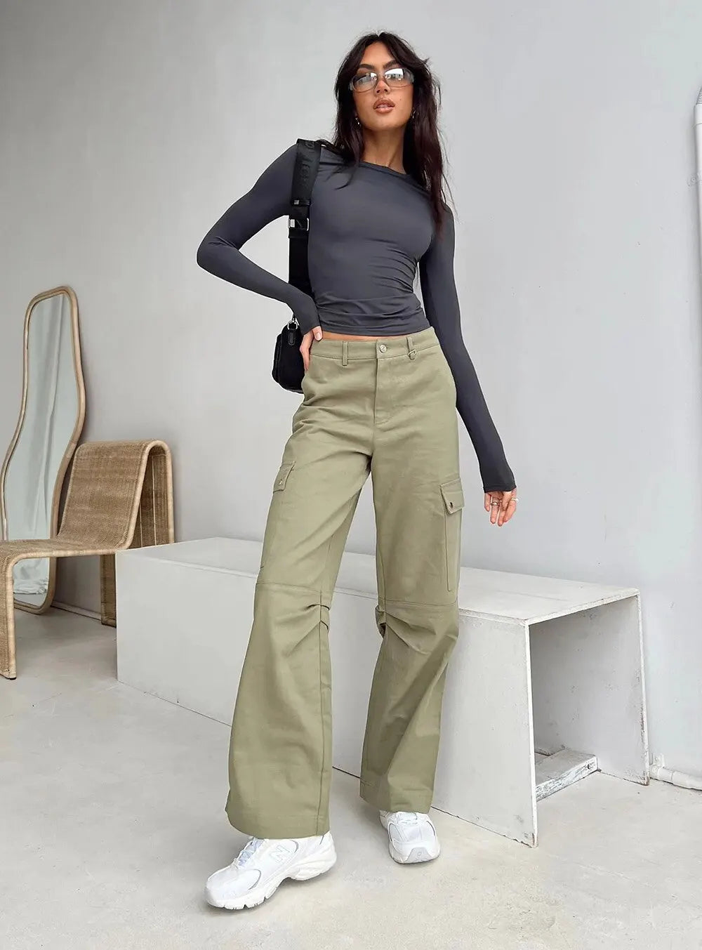 Glenda - Women's Slim-Fit Long Sleeve Ruched Top Soft and Stretchy