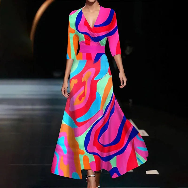 Cassidy - Women's Floral Print Maxi Dress