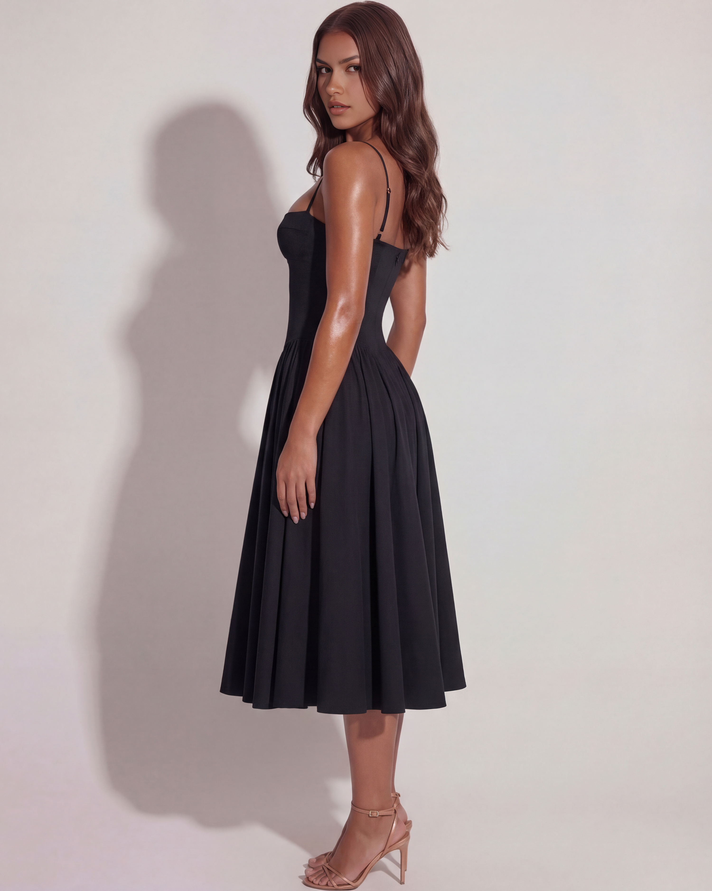 Francesca - Sweetheart Corset Midi Dress
