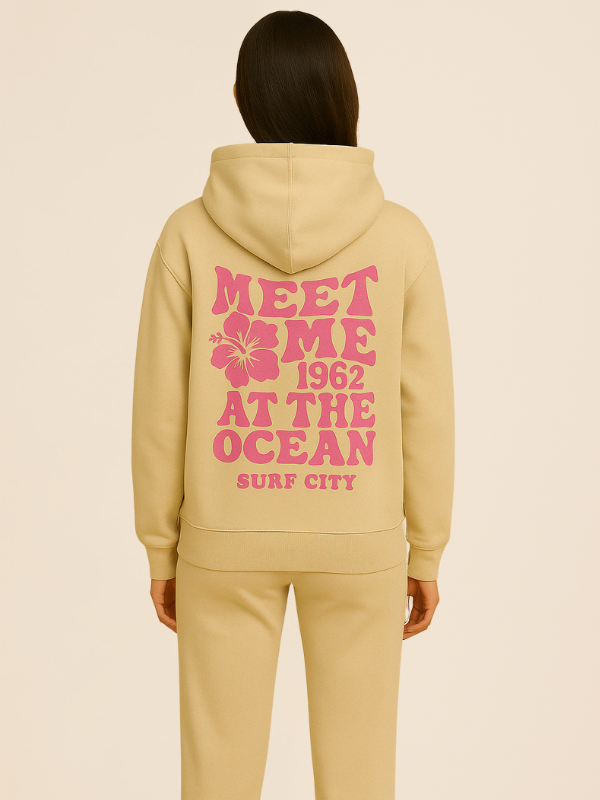 Mila - Women's Oversized Tracksuit with Surf City Back Print