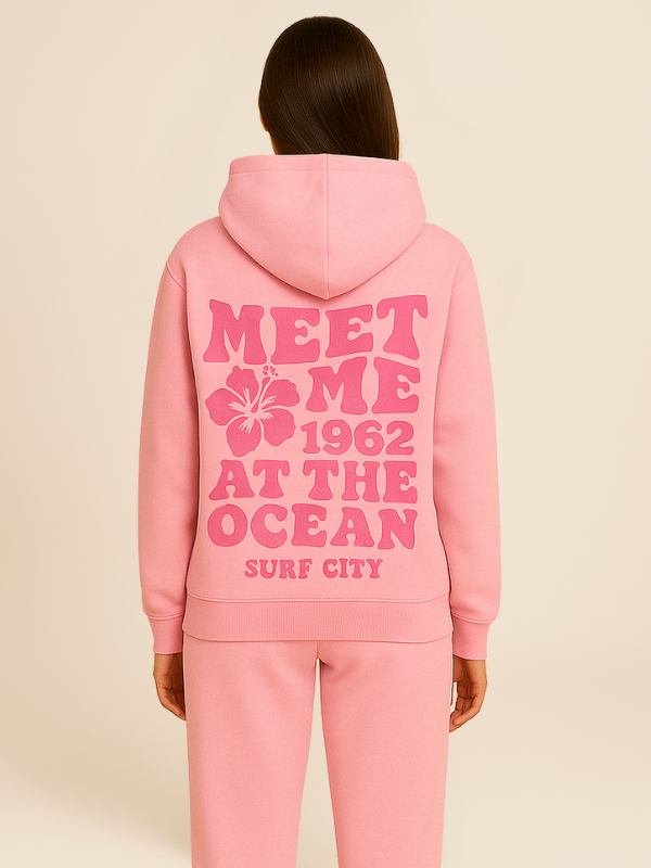 Mila - Women's Oversized Tracksuit with Surf City Back Print