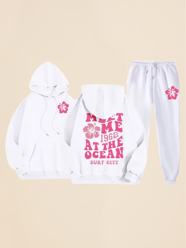 Mila - Women's Oversized Tracksuit with Surf City Back Print
