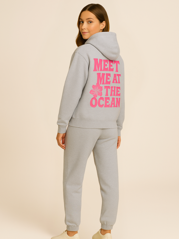 Mila - Women's Oversized Tracksuit with Surf City Back Print
