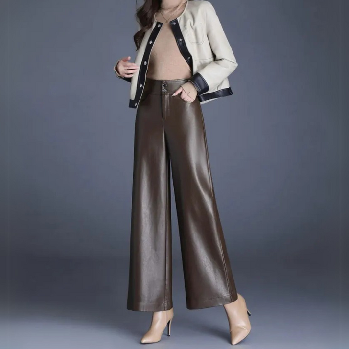 Layne - Women's Wide-Cut Leather Trousers