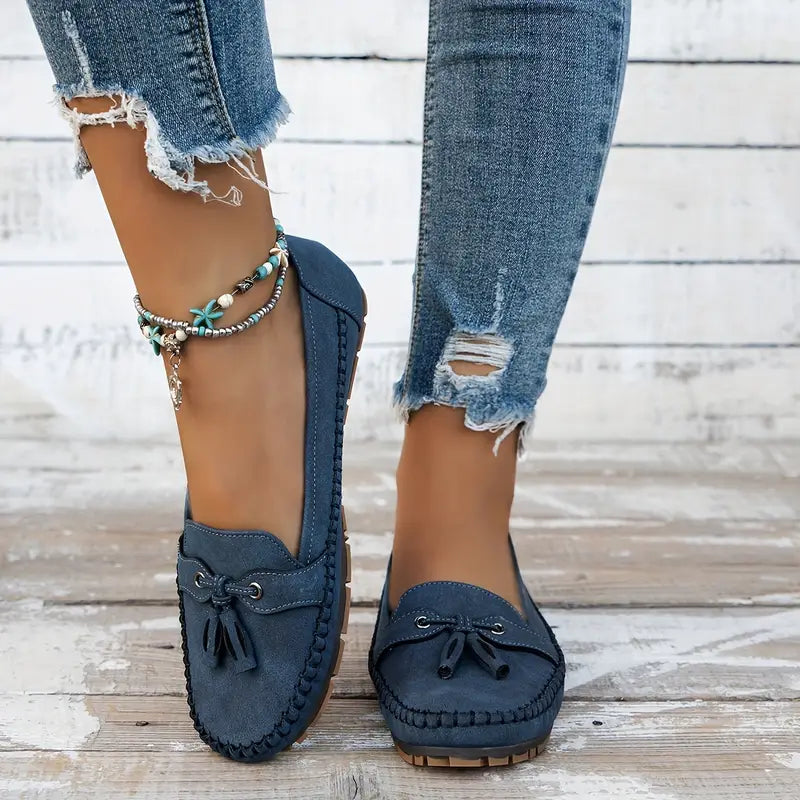 Women's Comfortable Loafers - Slip-On Cushioned