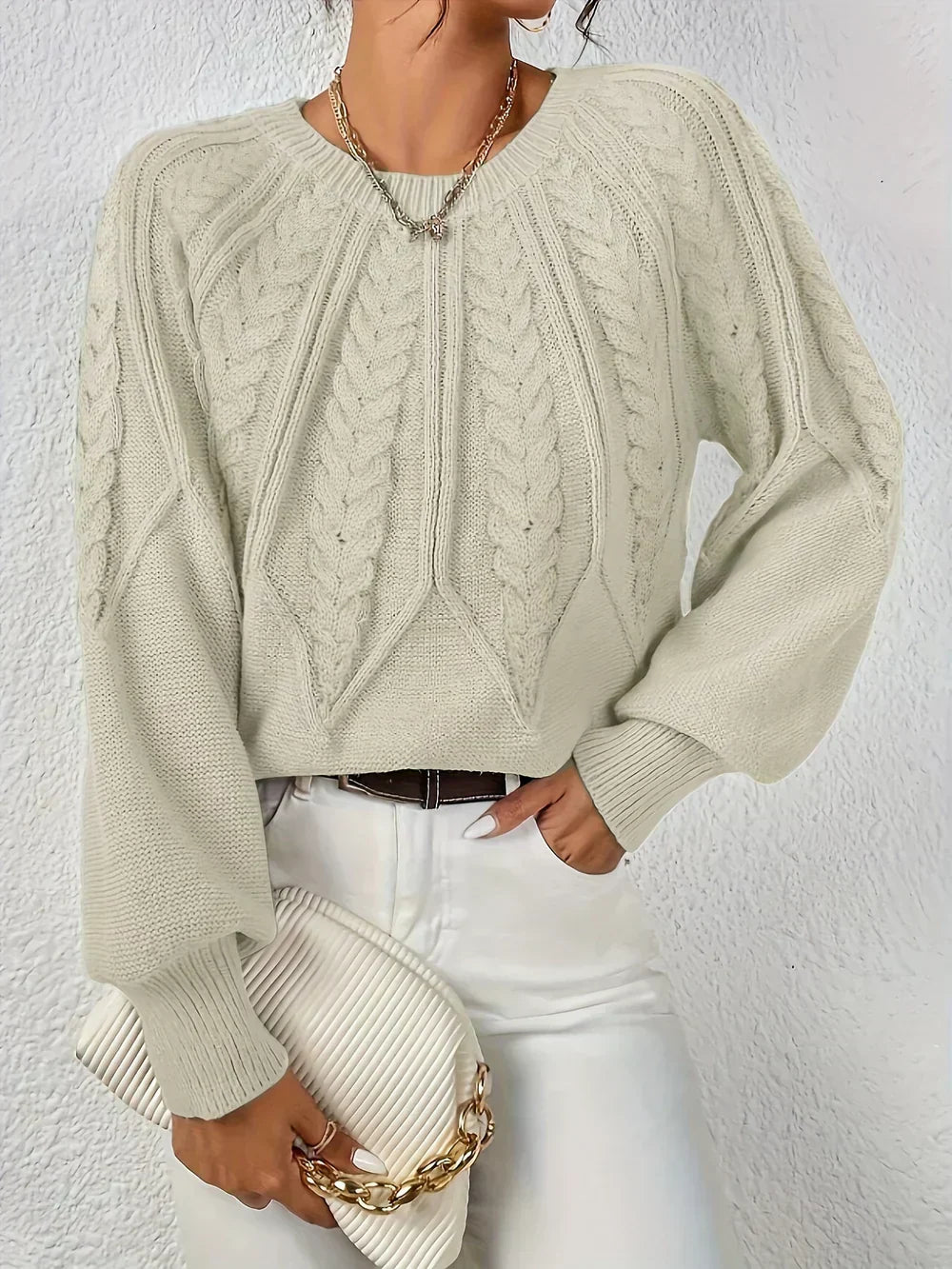 Georgina - Women's Cable-Knit Sweater