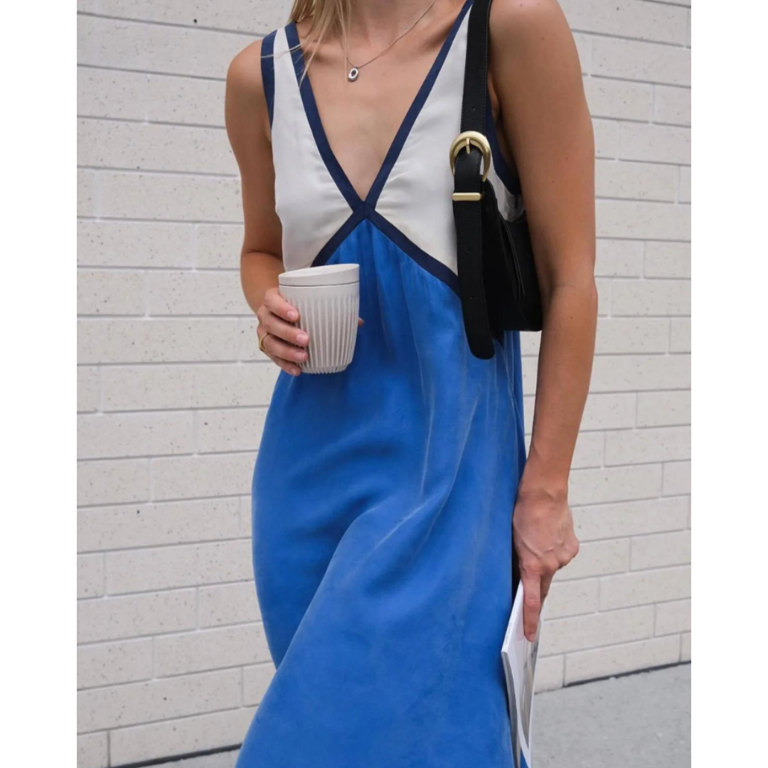 Ella - Women's Sleeveless Maxi Dress with V-Neck