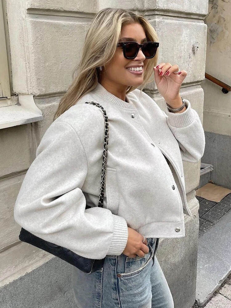Caitlin - Women's Cropped Bomber Jacket