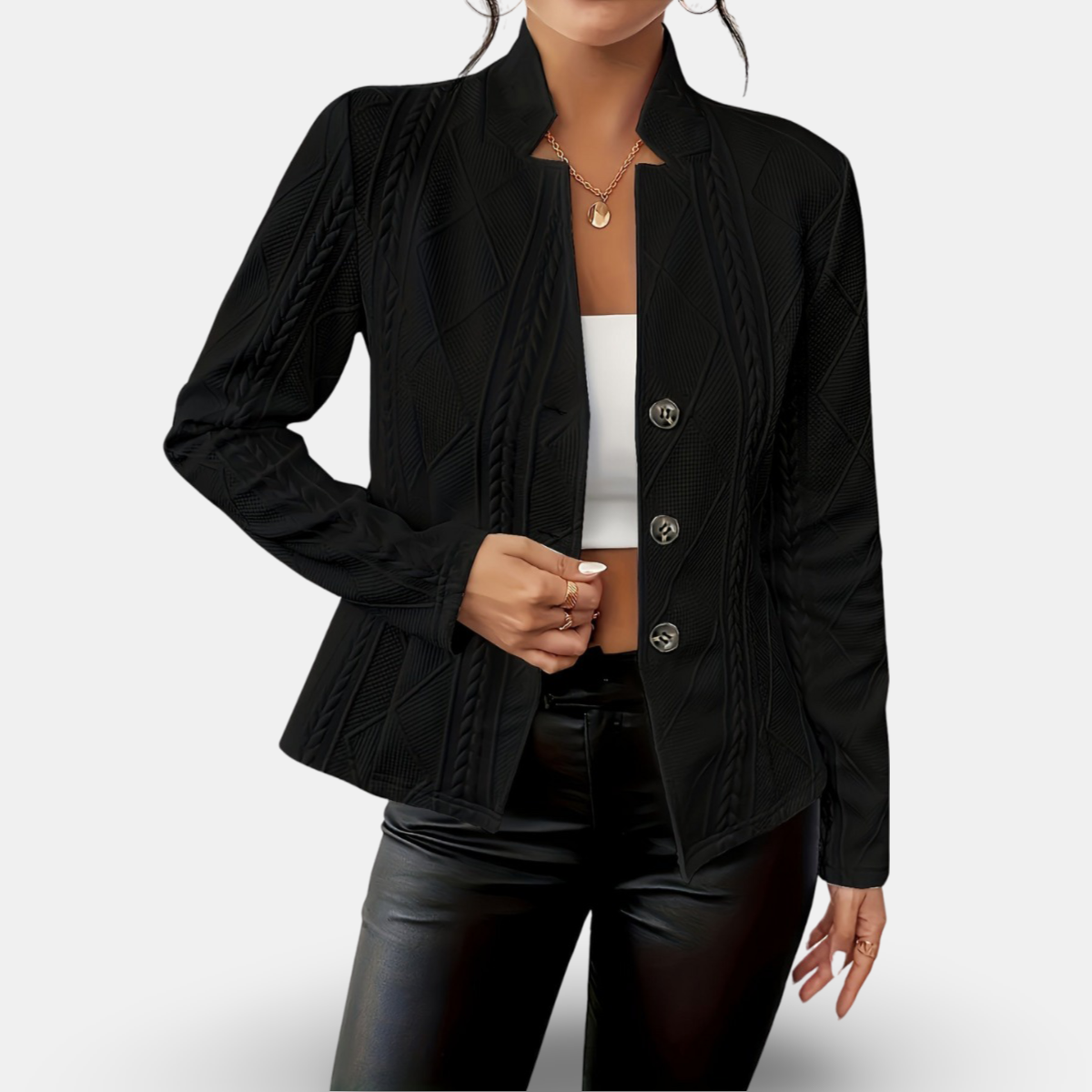 Clara - Women's Buttoned Blazer Jacket
