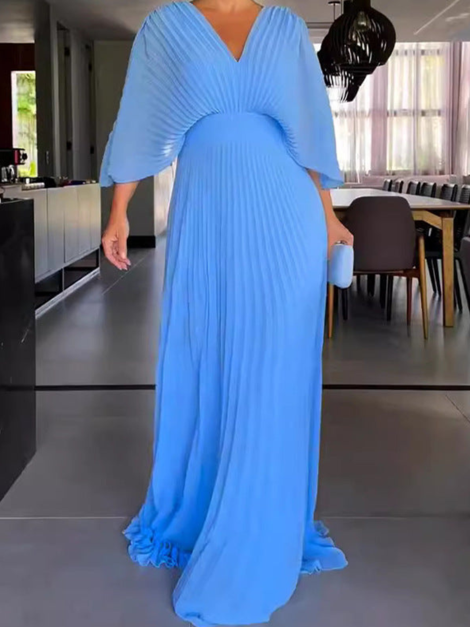 Maddy - Women's Pleated Maxi Dress