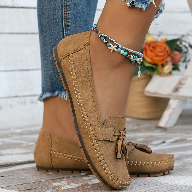 Women's Comfortable Loafers - Slip-On Cushioned