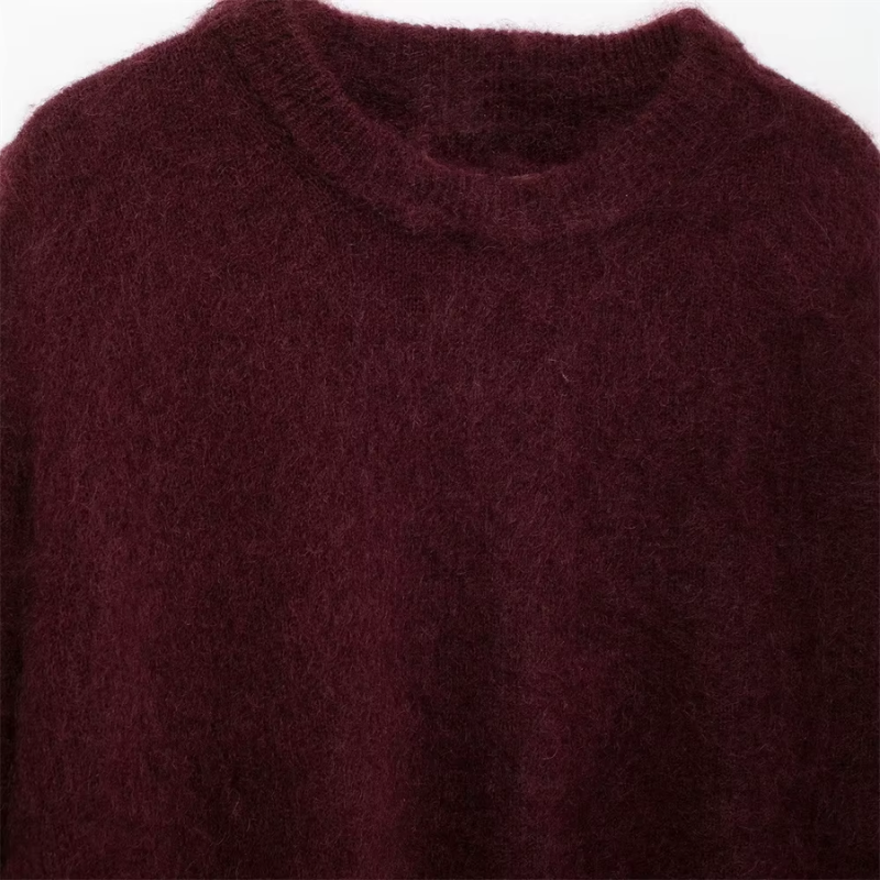 Esme - Women's Solid Sweater with Round Neck