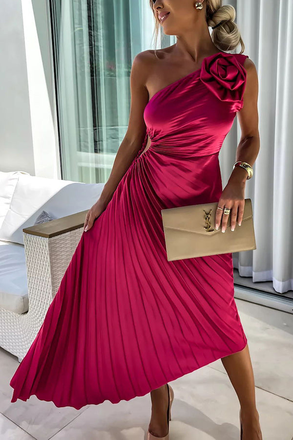 Lily - Women's Romantic Floral One-Shoulder Dress - photo 15