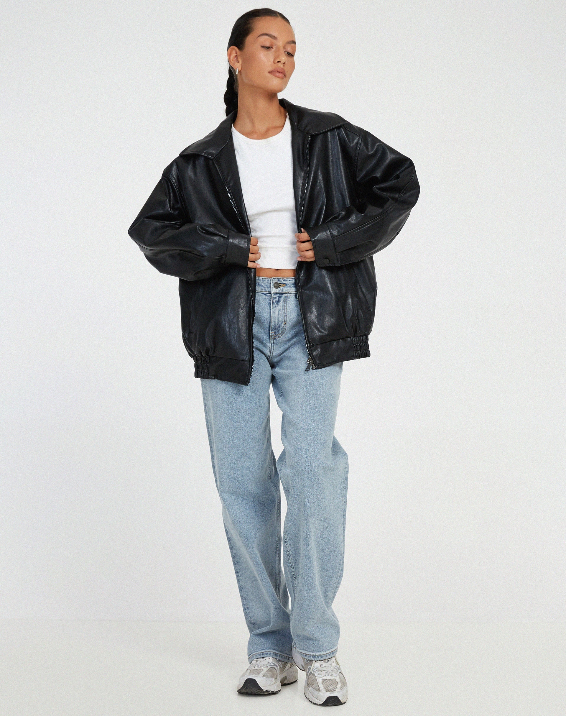 Prato - Giacca in pelle da donna Casual in pelle PU