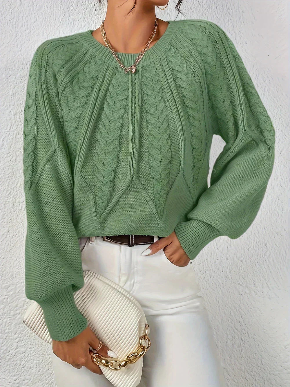 Georgina - Women's Cable-Knit Sweater