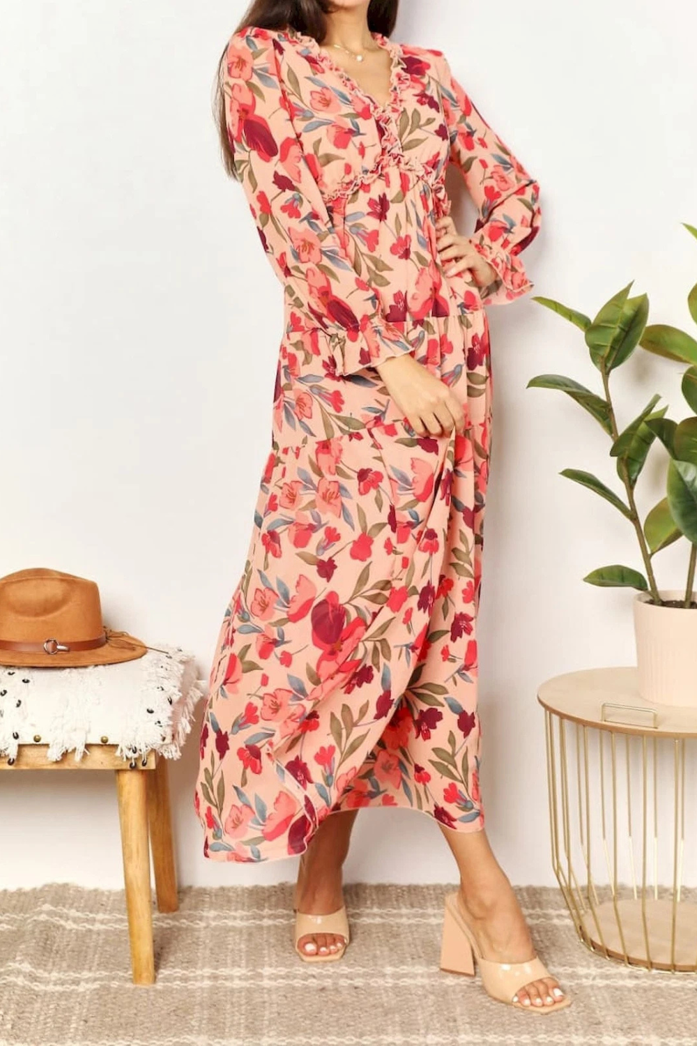 Aveline - Women's Wild Lotus Ruffle Tiered Maxi Dress - photo 15