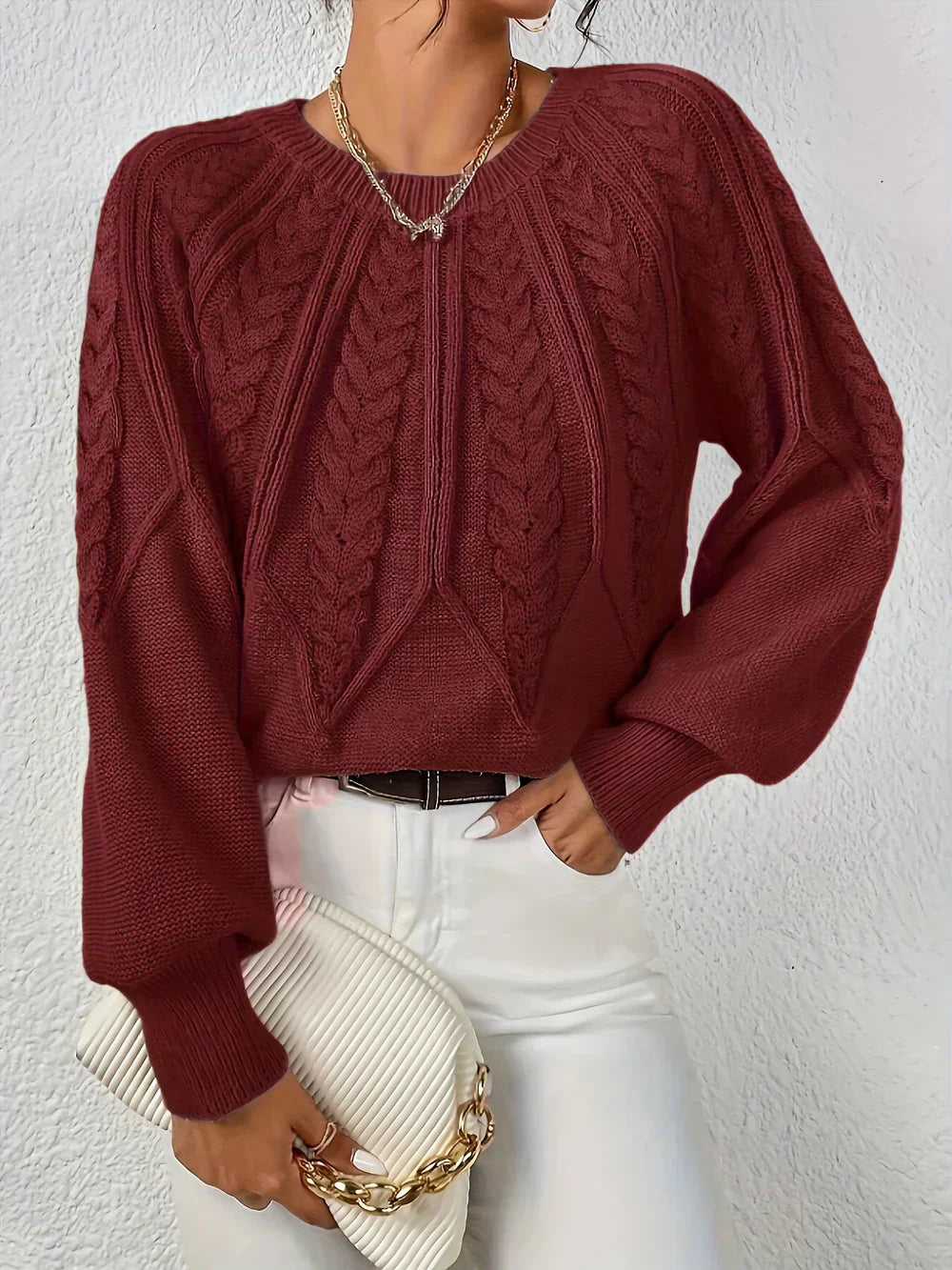 Georgina - Women's Cable-Knit Sweater