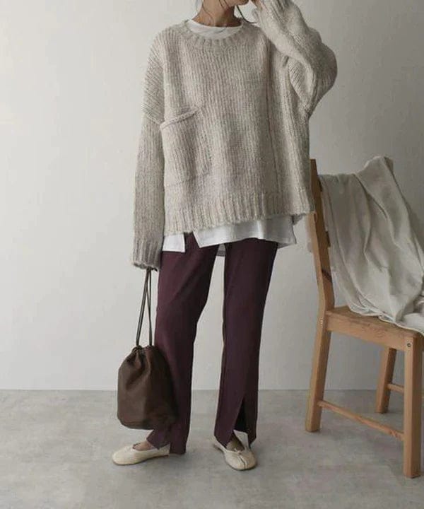 Henrietta - Women's Oversized Pocket Sweater Modern Winter Style