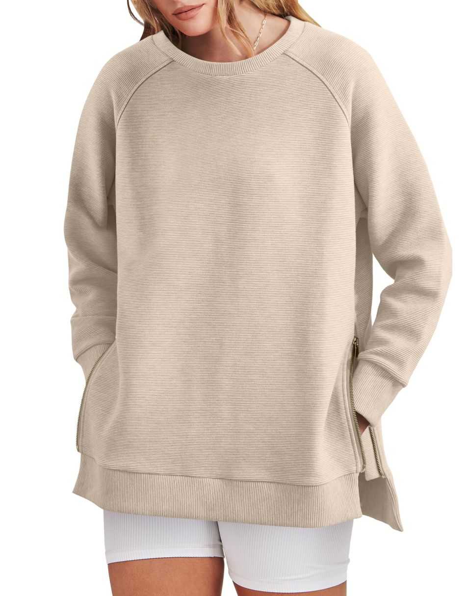 Colette - Women's and Comfortable Zippered Tunic Sweatshirt
