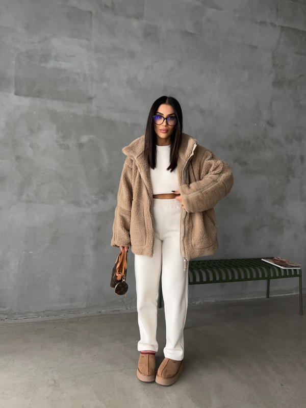 Daphne - Women's Oversized Sherpa Fleece Jacket Ultra-Soft and Stylish for Cold Weather